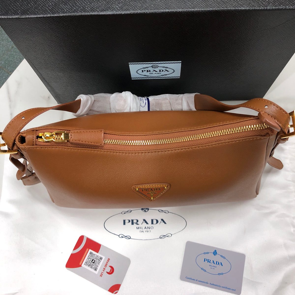 Prada Aimée Medium Leather Shoulder Bag