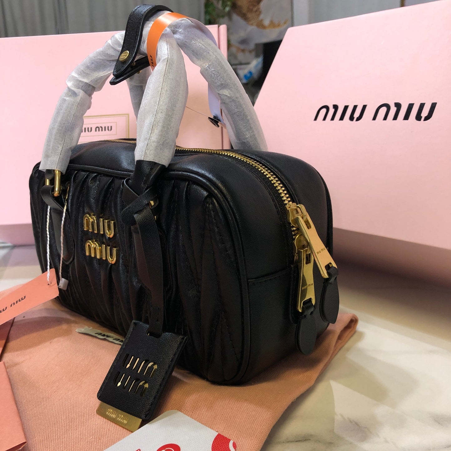 Miu Miu Arcadie matelassé nappa leather bag