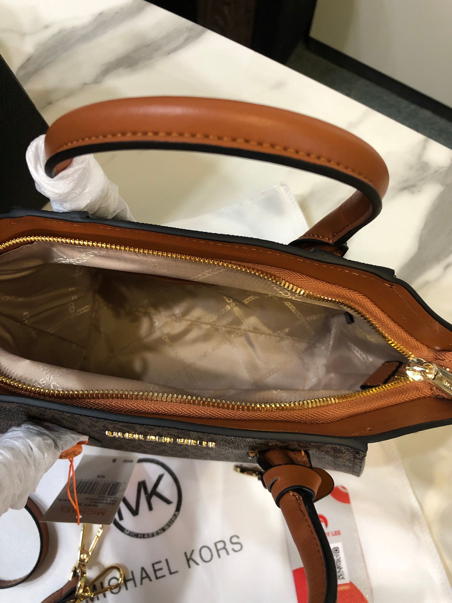 Michael Kors Avril Small Top-Zip Satchel