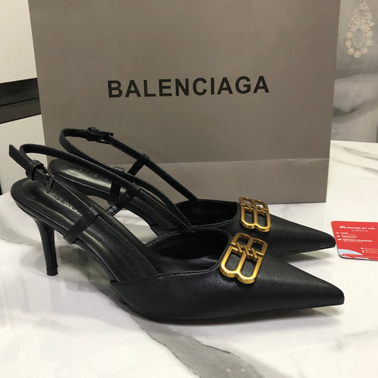 Balenciaga Black Knife BB Slingback Pumps