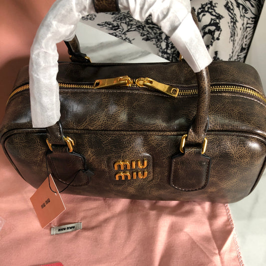 Miu Miu coffee brown leather bag