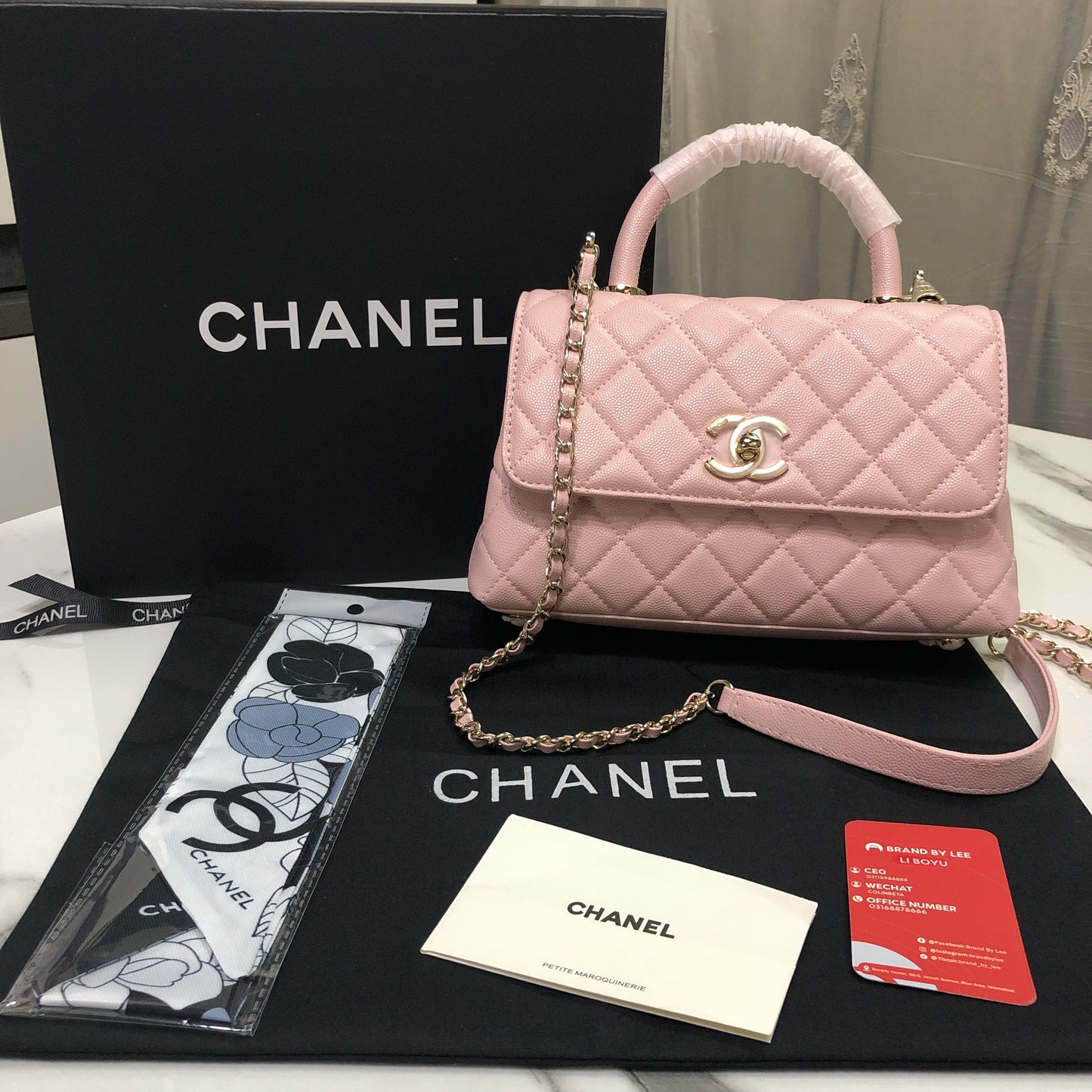 Chanel Caviar Quilted Small Coco Top Handle Flap Bag