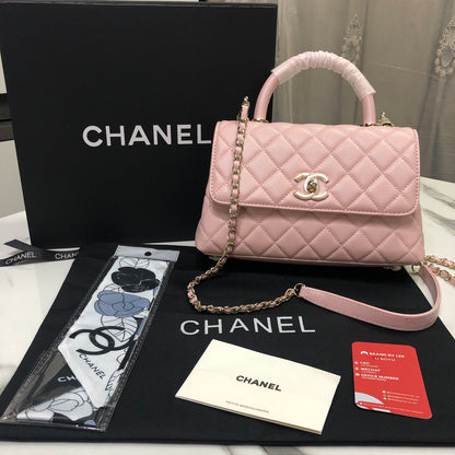 Chanel Caviar Quilted Small Coco Top Handle Flap Bag