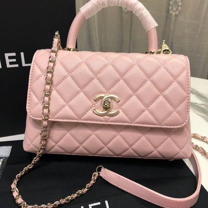 Chanel Caviar Quilted Small Coco Top Handle Flap Bag
