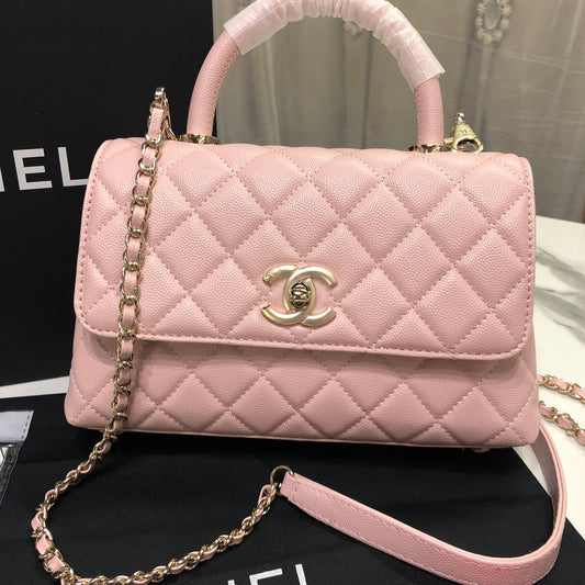 Chanel Caviar Quilted Small Coco Top Handle Flap Bag