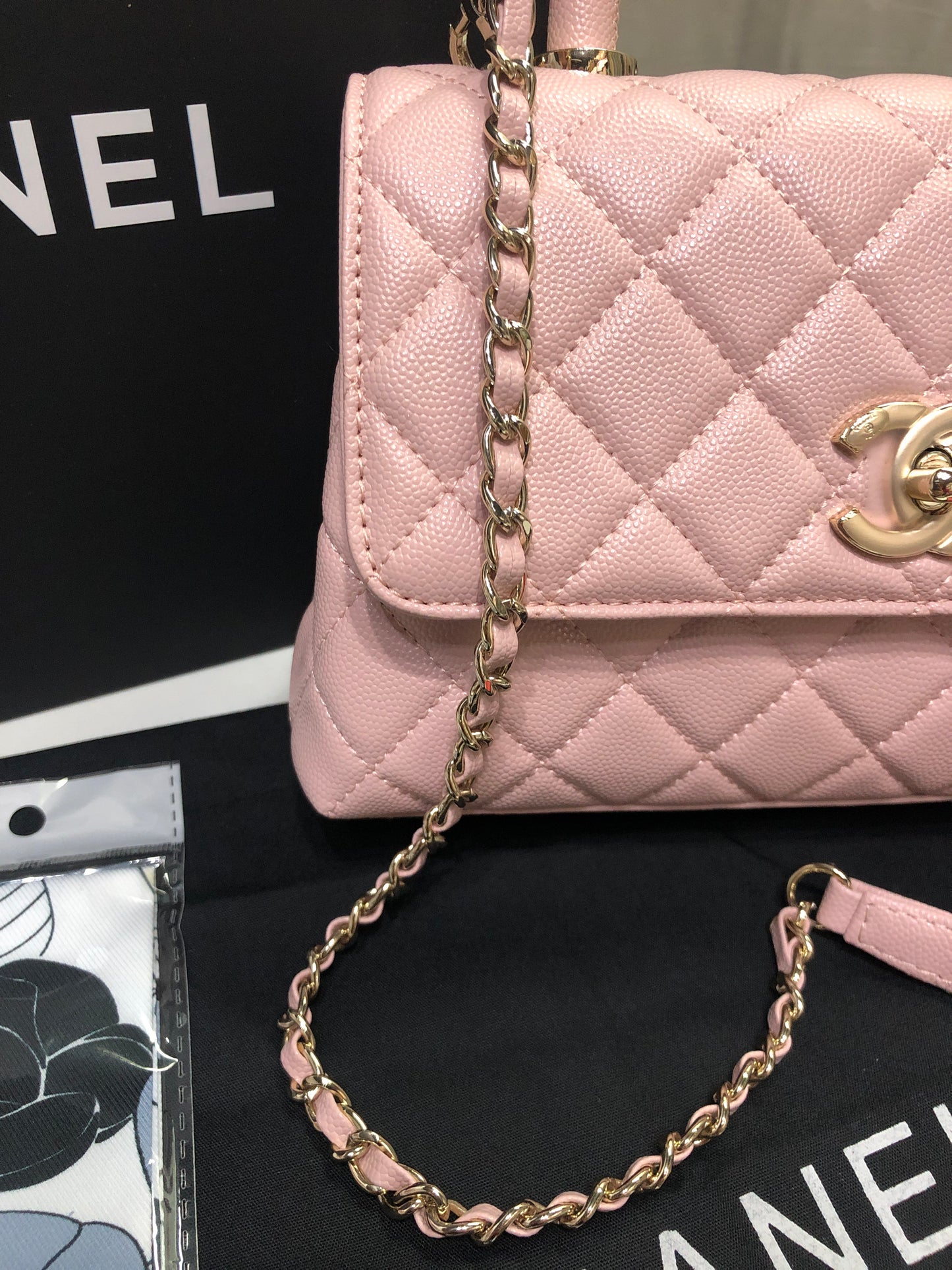 Chanel Caviar Quilted Small Coco Top Handle Flap Bag
