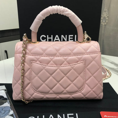 Chanel Caviar Quilted Small Coco Top Handle Flap Bag