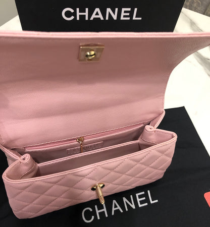 Chanel Caviar Quilted Small Coco Top Handle Flap Bag