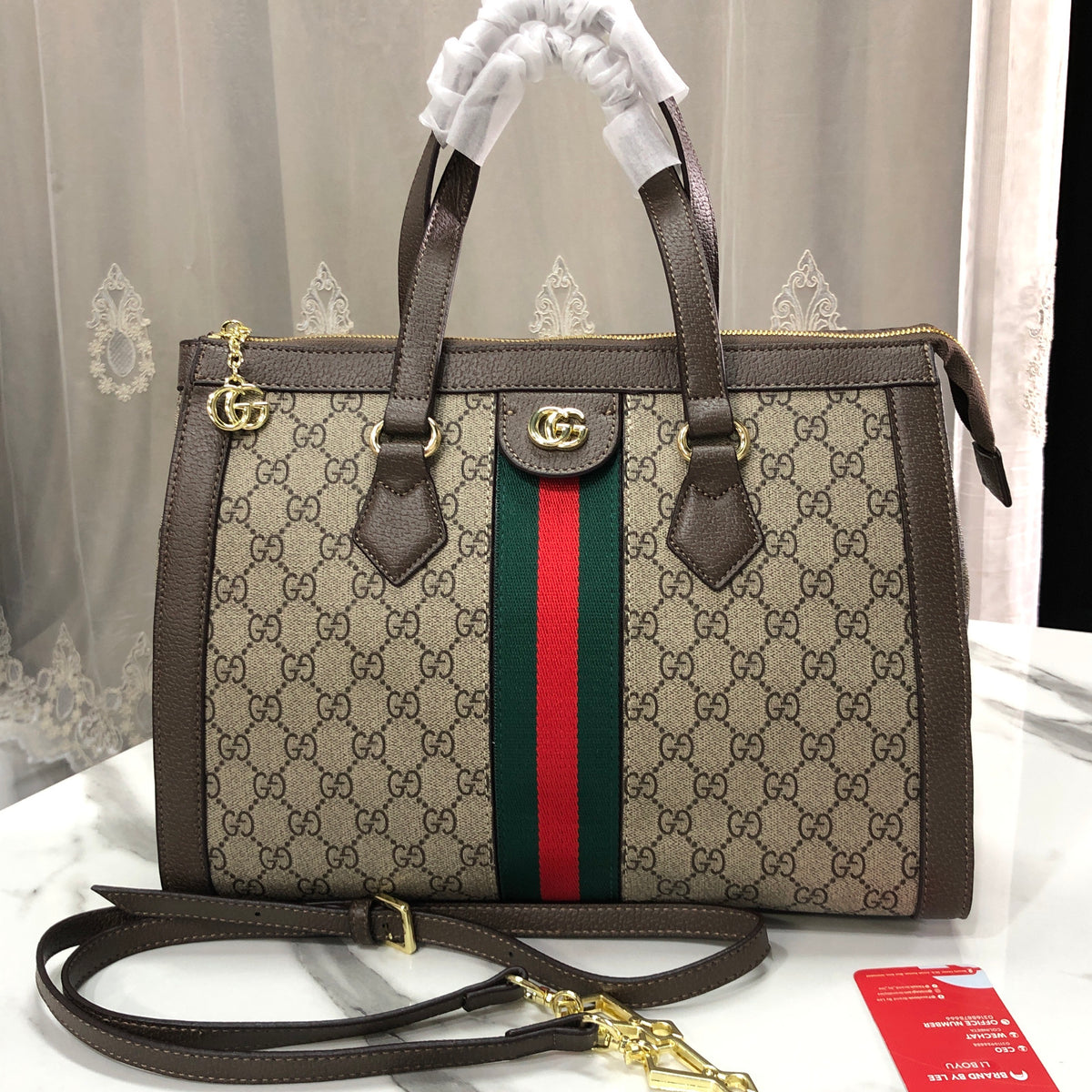 Gucci Ophidia GG Medium Top Handle Tote Bag