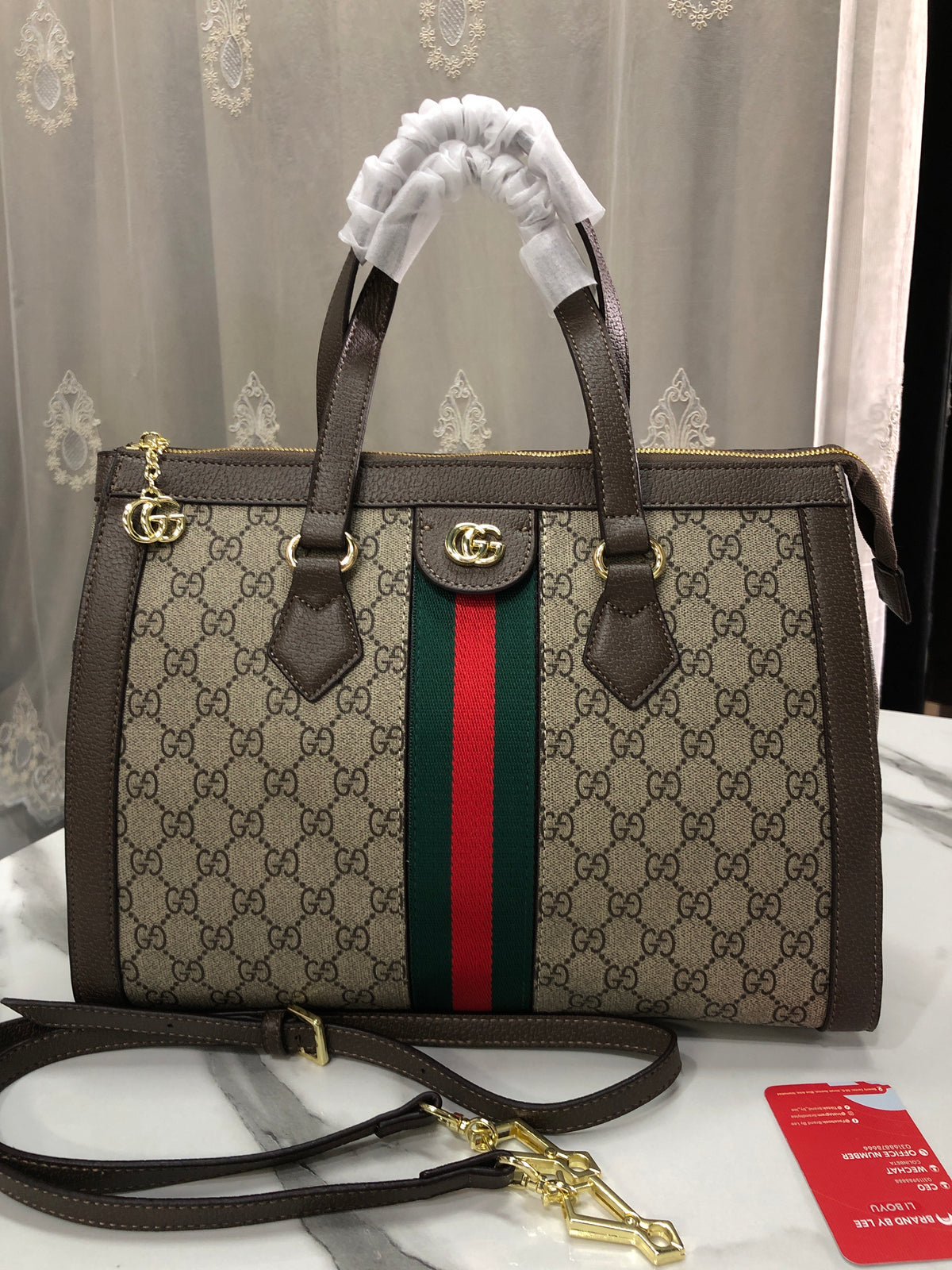 Gucci Ophidia GG Medium Top Handle Tote Bag