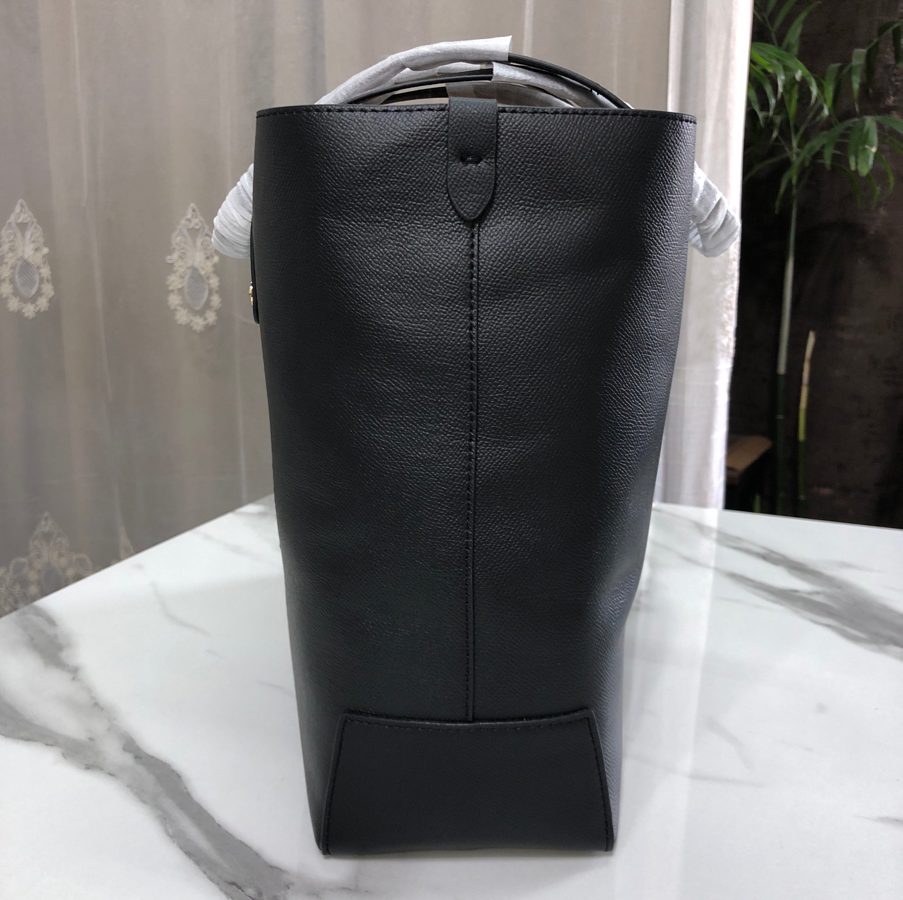 Burberry Embossed Crest Leather Tote Bag