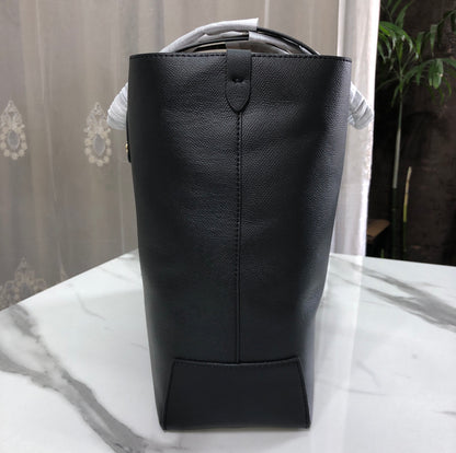 Burberry Embossed Crest Leather Tote Bag
