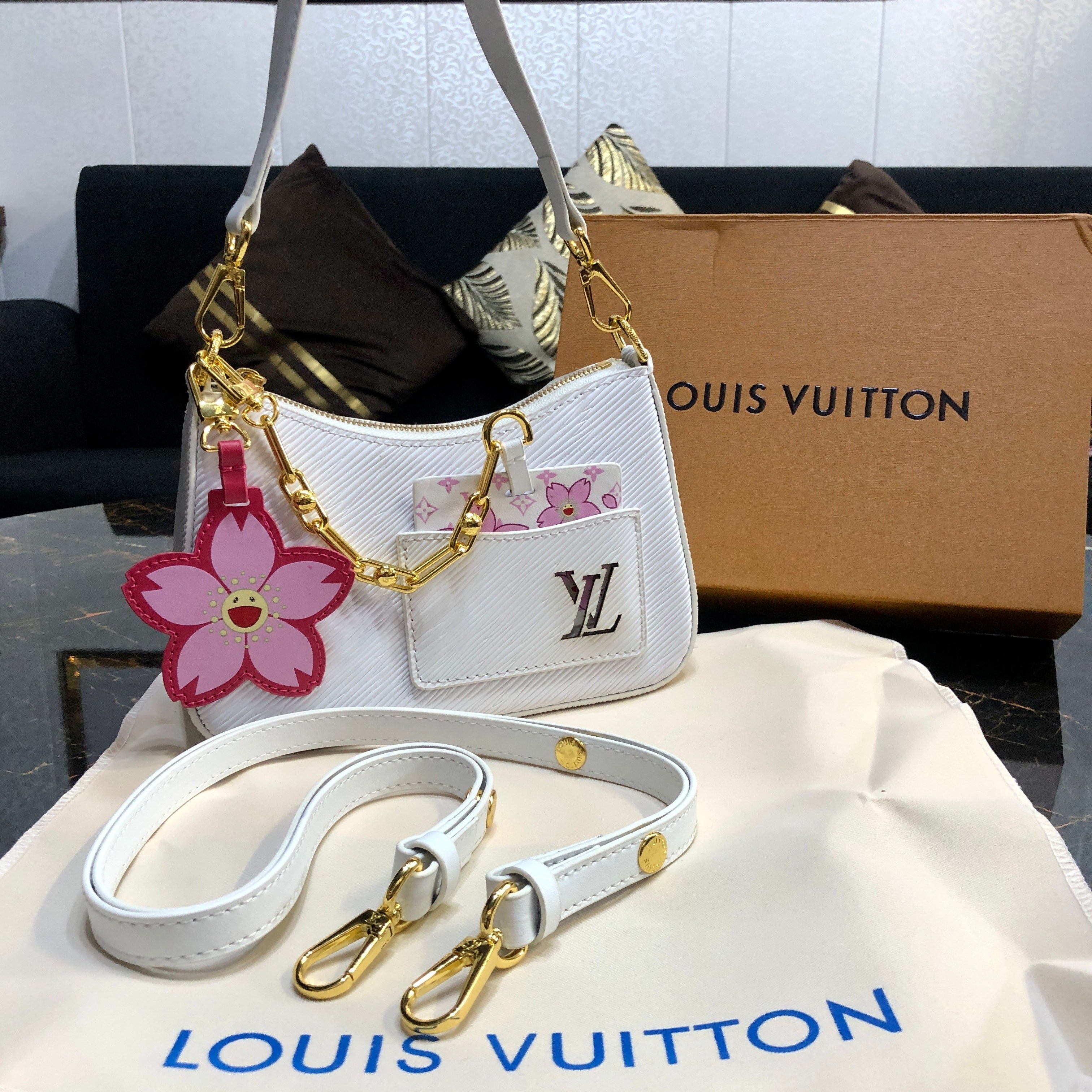 Louis Vuitton Murakami Pink Epi Cherry Blossom Marellini Gold Hardware