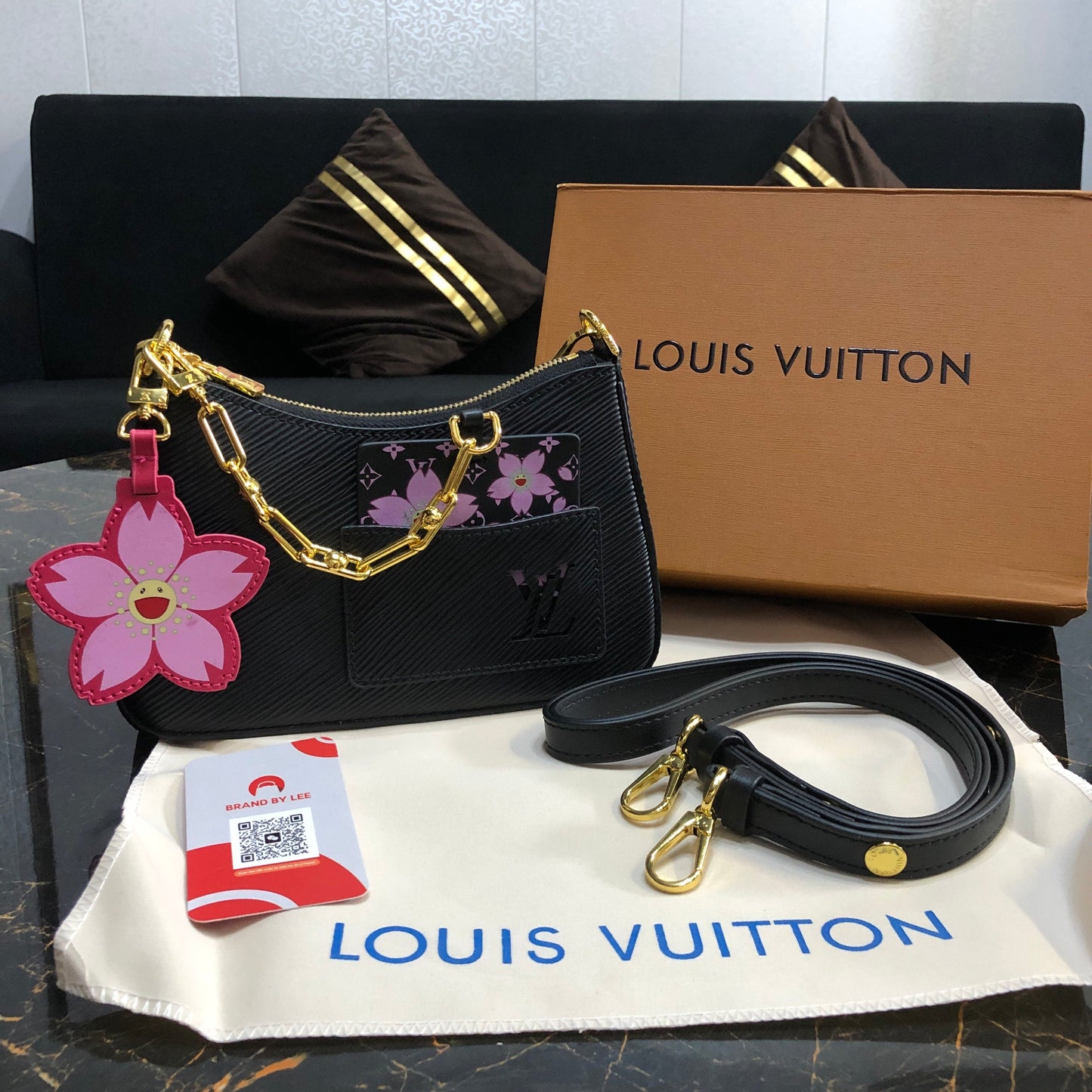 Louis Vuitton Murakami Pink Epi Cherry Blossom Marellini Gold Hardware