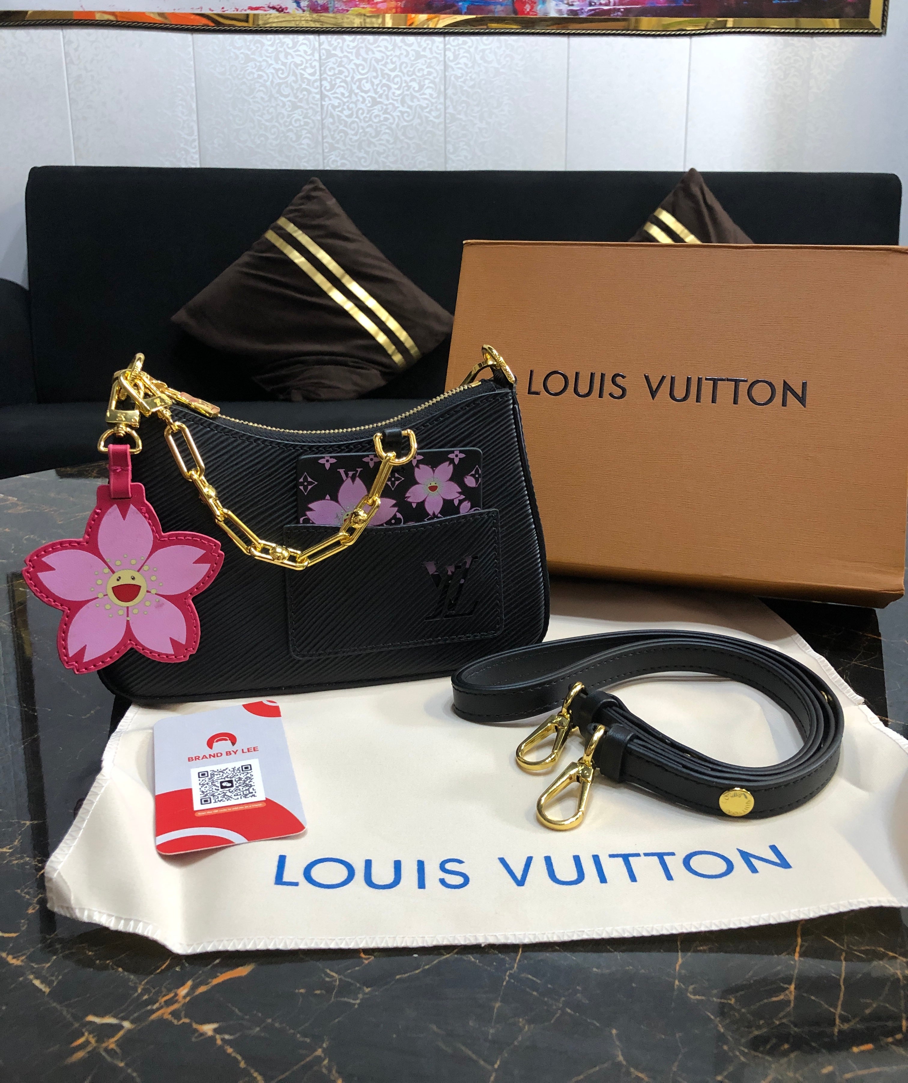 Louis Vuitton Murakami Pink Epi Cherry Blossom Marellini Gold Hardware
