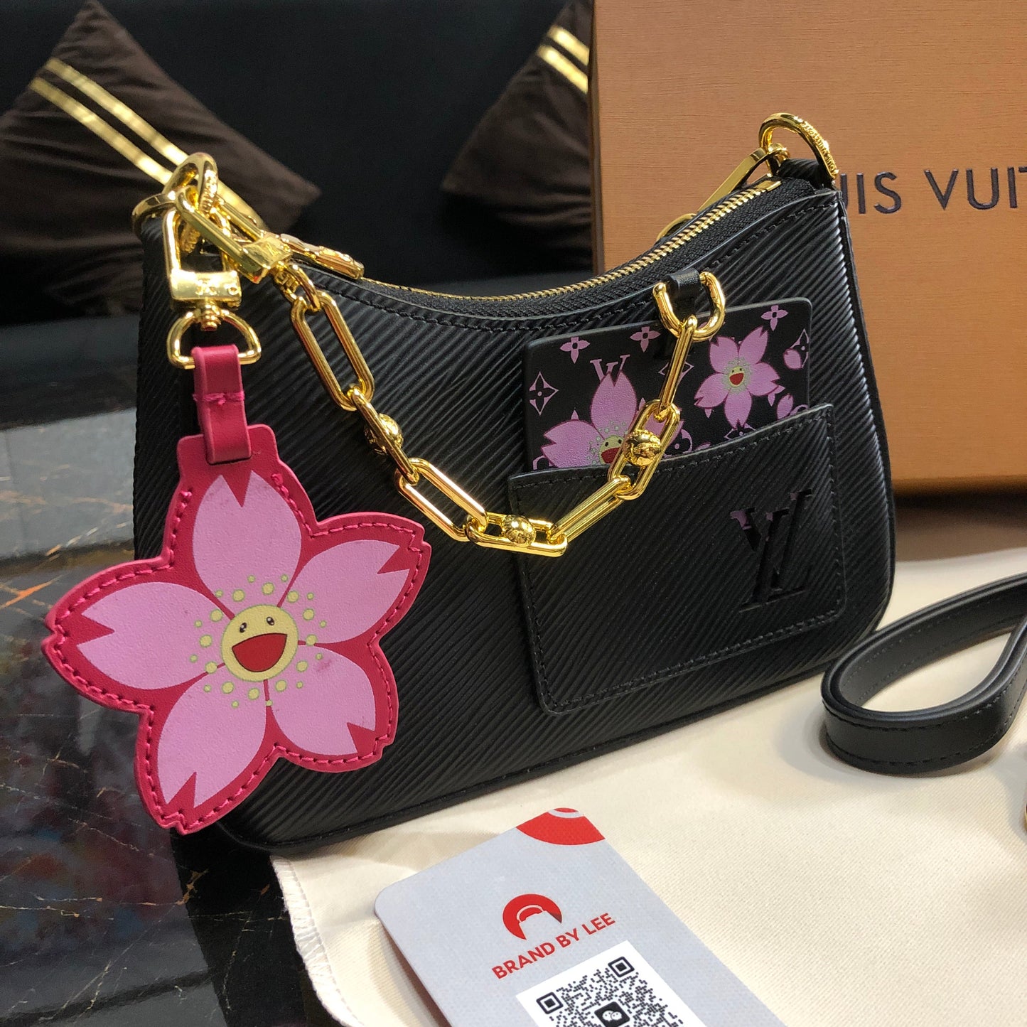 Louis Vuitton Murakami Pink Epi Cherry Blossom Marellini Gold Hardware