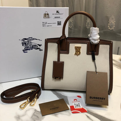 Burberry Leather Top-Handle Bag