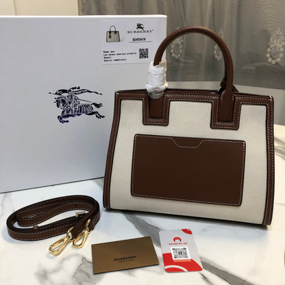 Burberry Leather Top-Handle Bag