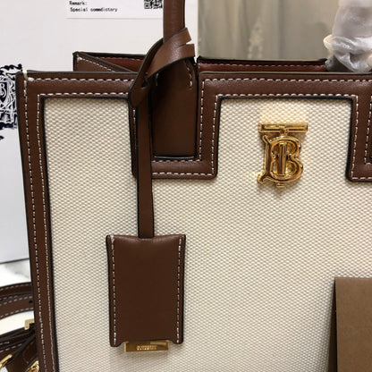 Burberry Leather Top-Handle Bag