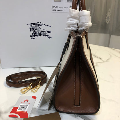 Burberry Leather Top-Handle Bag