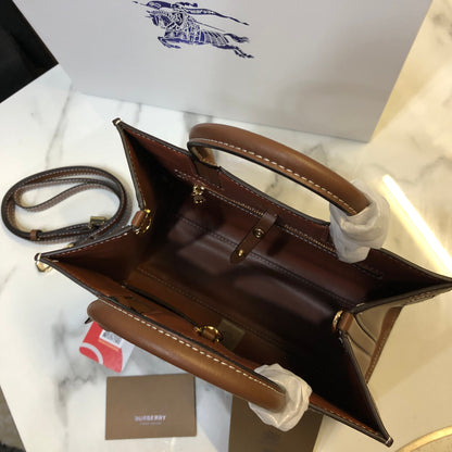 Burberry Leather Top-Handle Bag