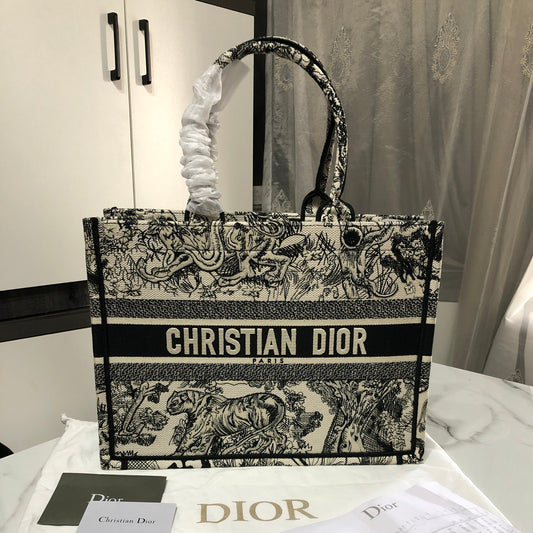 Dior Classic Tiger Black Book Tote Bag