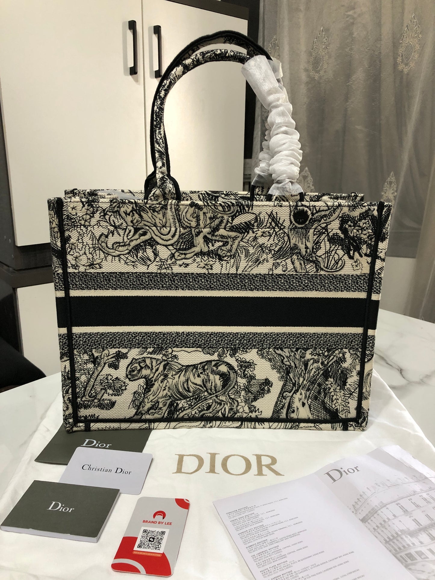 Dior Classic Tiger Black Book Tote Bag