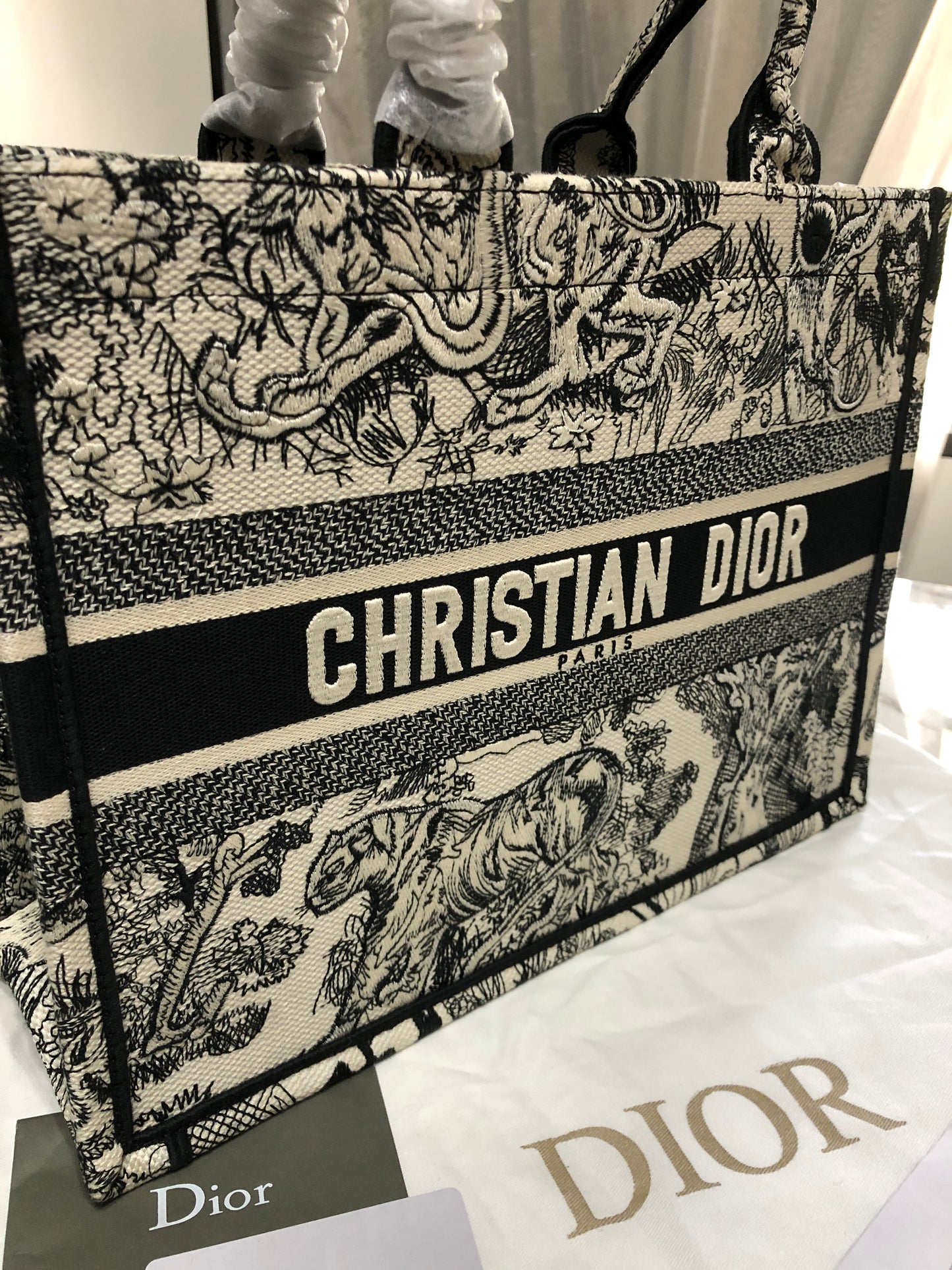 Dior Classic Tiger Black Book Tote Bag