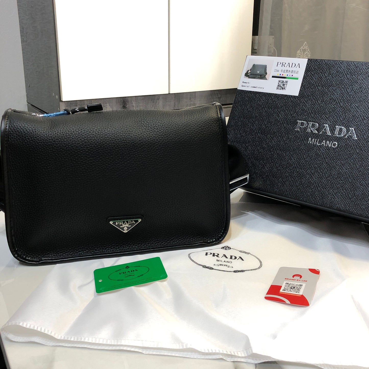 Prada Leather Shoulder Men Bag
