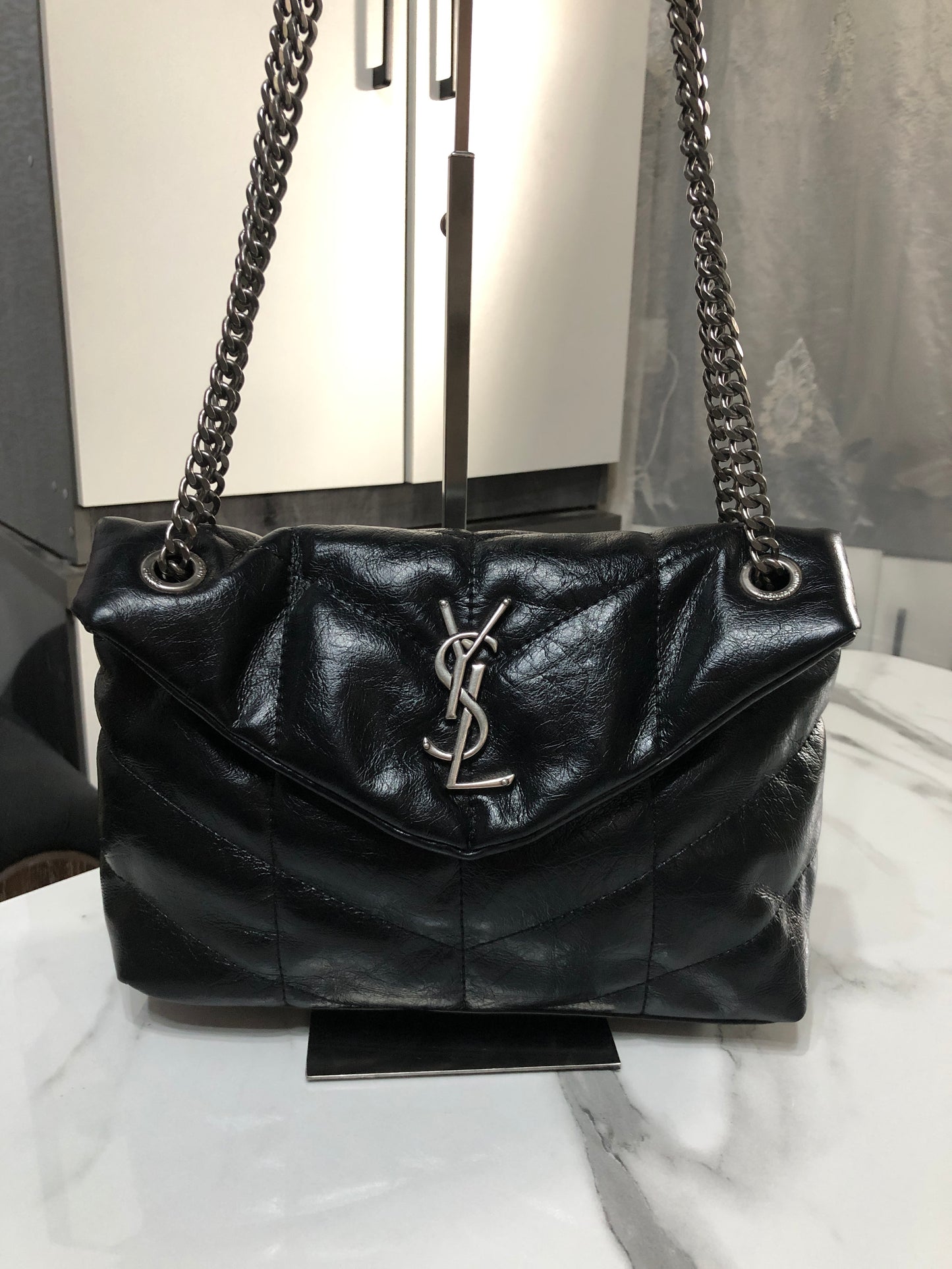 Saint Laurent Puffer medium quilted shoulder bag