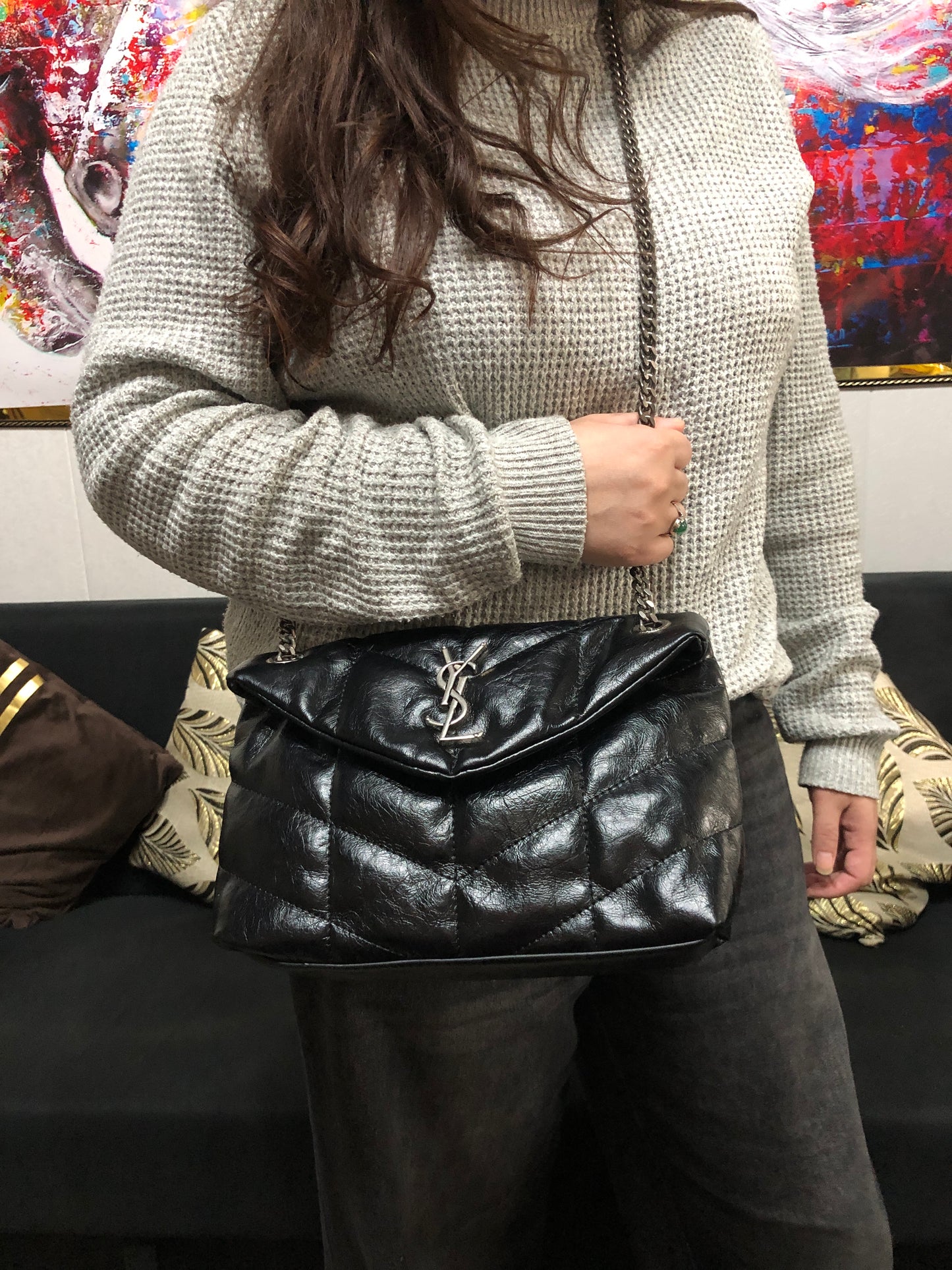 Saint Laurent Puffer medium quilted shoulder bag