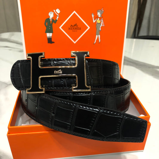 Hermes Constance Crocodile Leather Belt