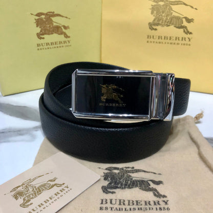 Burberry black leather belt