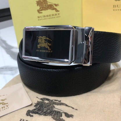 Burberry black leather belt