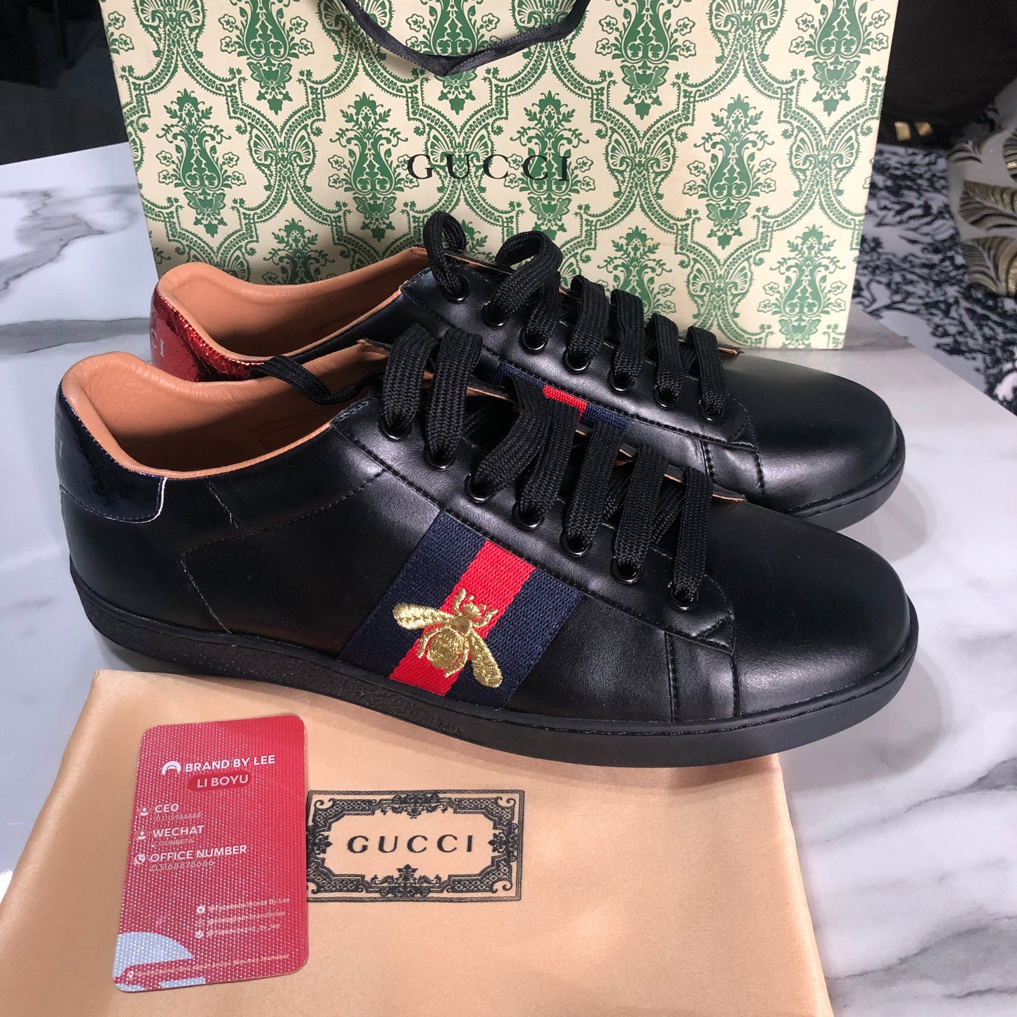 Gucci Ace Bee Embroidered Sneakers
