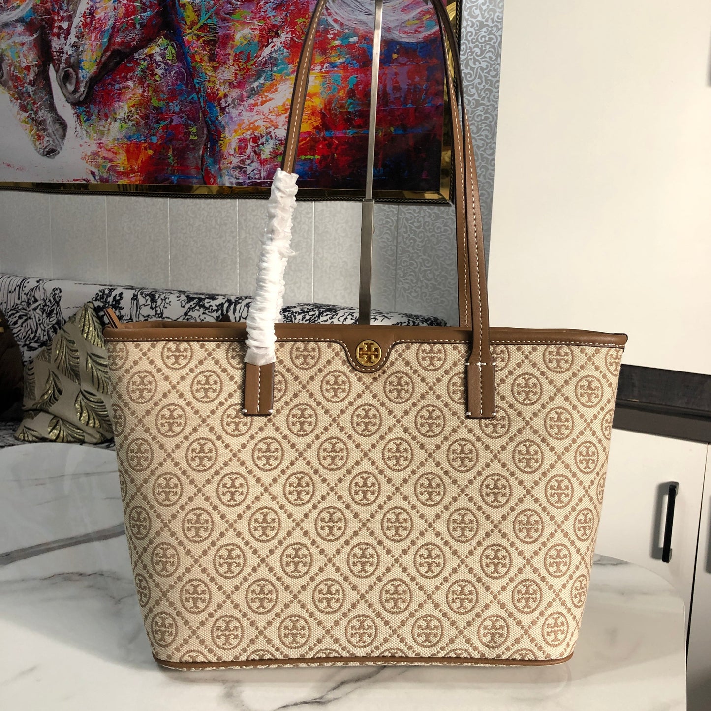 Tory Burch T Monogram Tote Bag