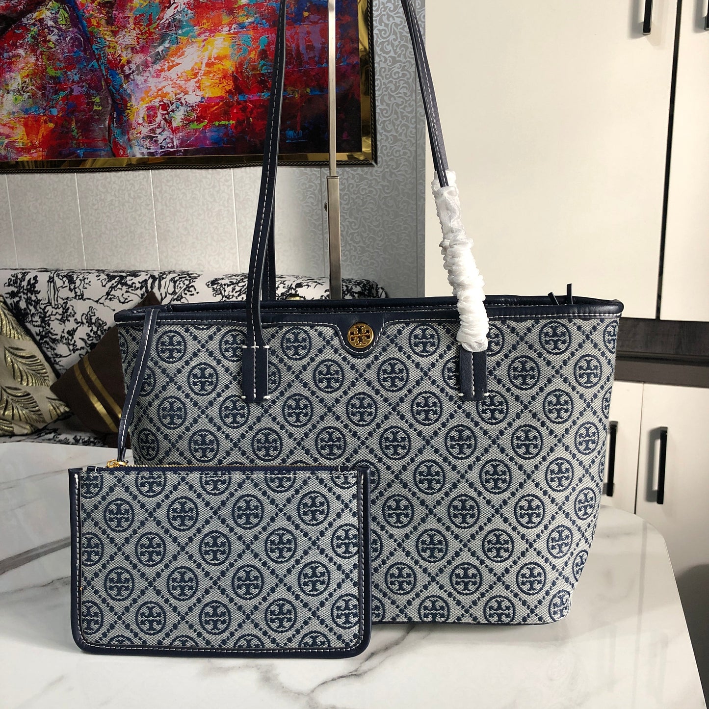 Tory Burch T Monogram Tote Bag