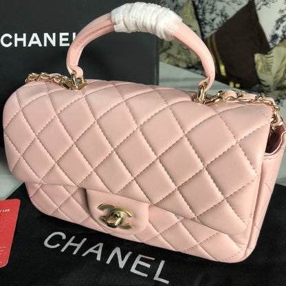 Chanel Pink Top Handle Mini Flap Bag