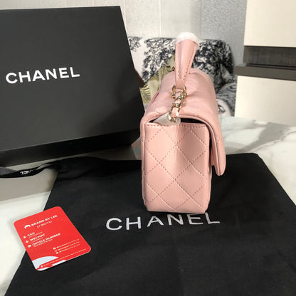 Chanel Pink Top Handle Mini Flap Bag