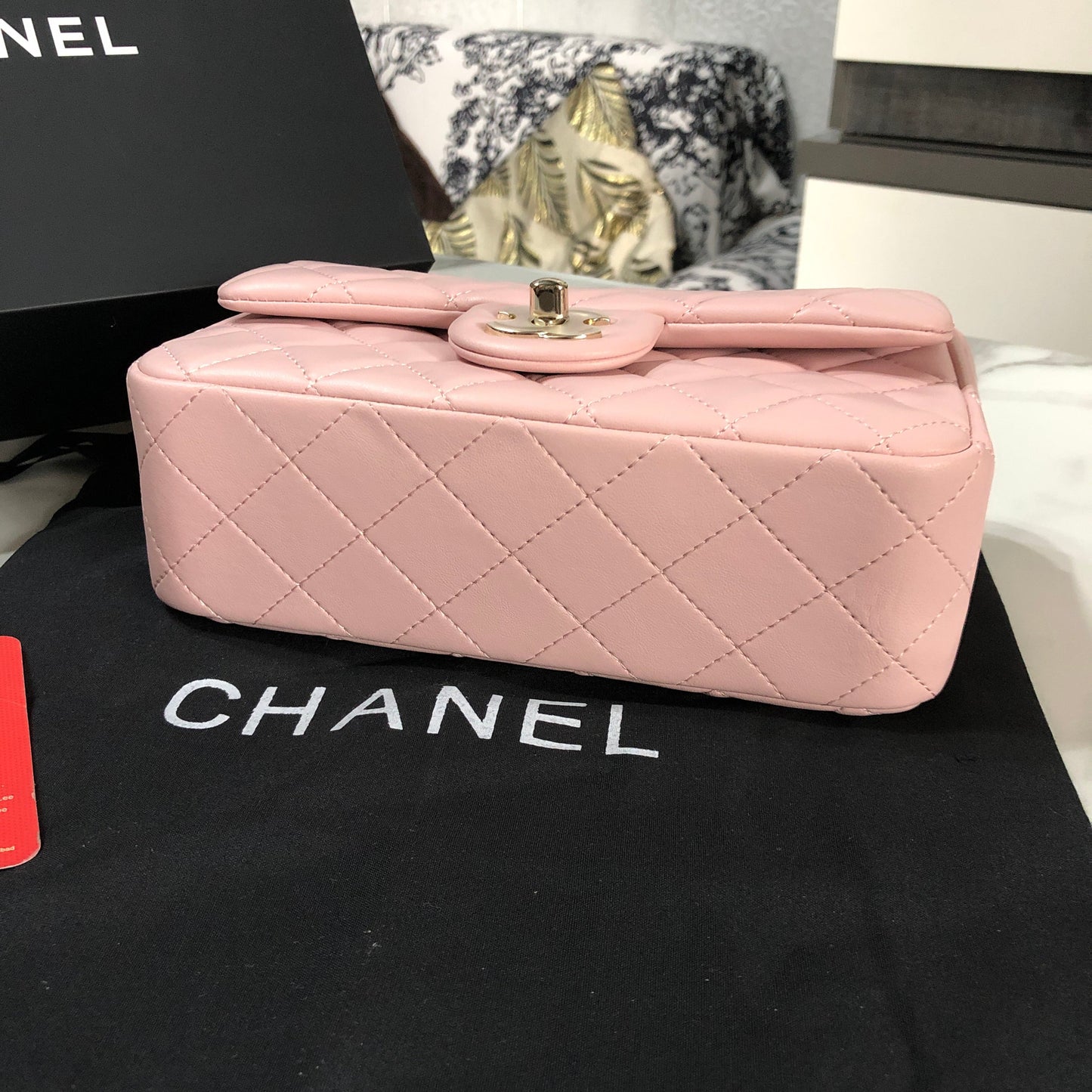 Chanel Pink Top Handle Mini Flap Bag
