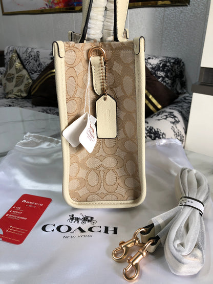 Coach Dempsey Tote 22 in Signature Jacquard with Stripe and Coach Patch