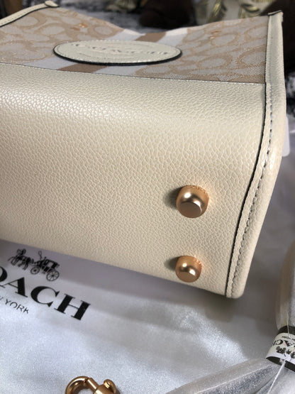 Coach Dempsey Tote 22 in Signature Jacquard with Stripe and Coach Patch