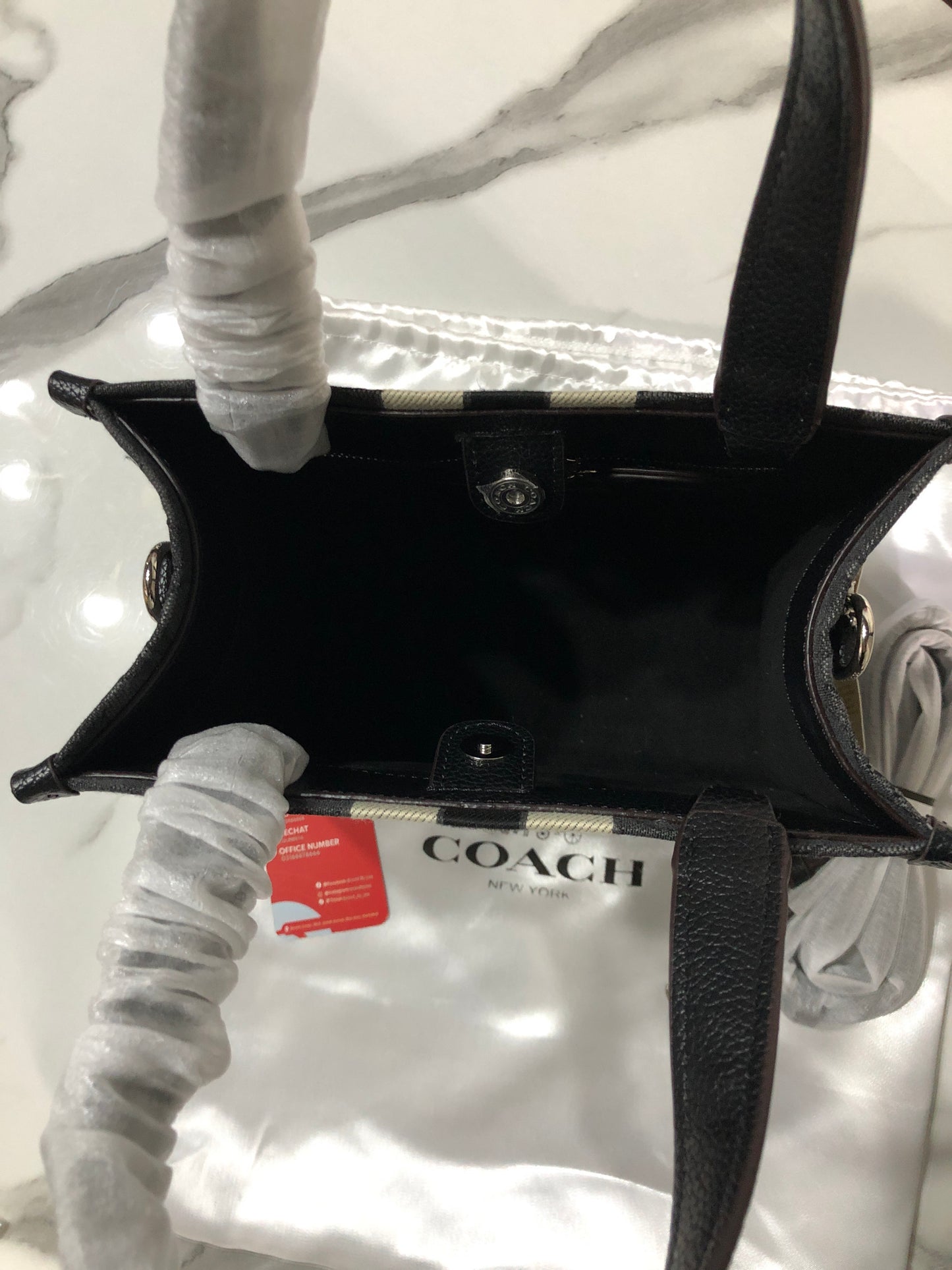 Coach Dempsey Tote 22 in Signature Jacquard with Stripe and Coach Patch
