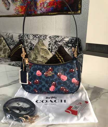 Coach Teri Shoulder Bag in Signature Canvas with Cherry Print