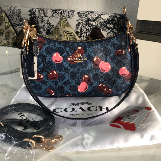 Coach Teri Shoulder Bag in Signature Canvas with Cherry Print