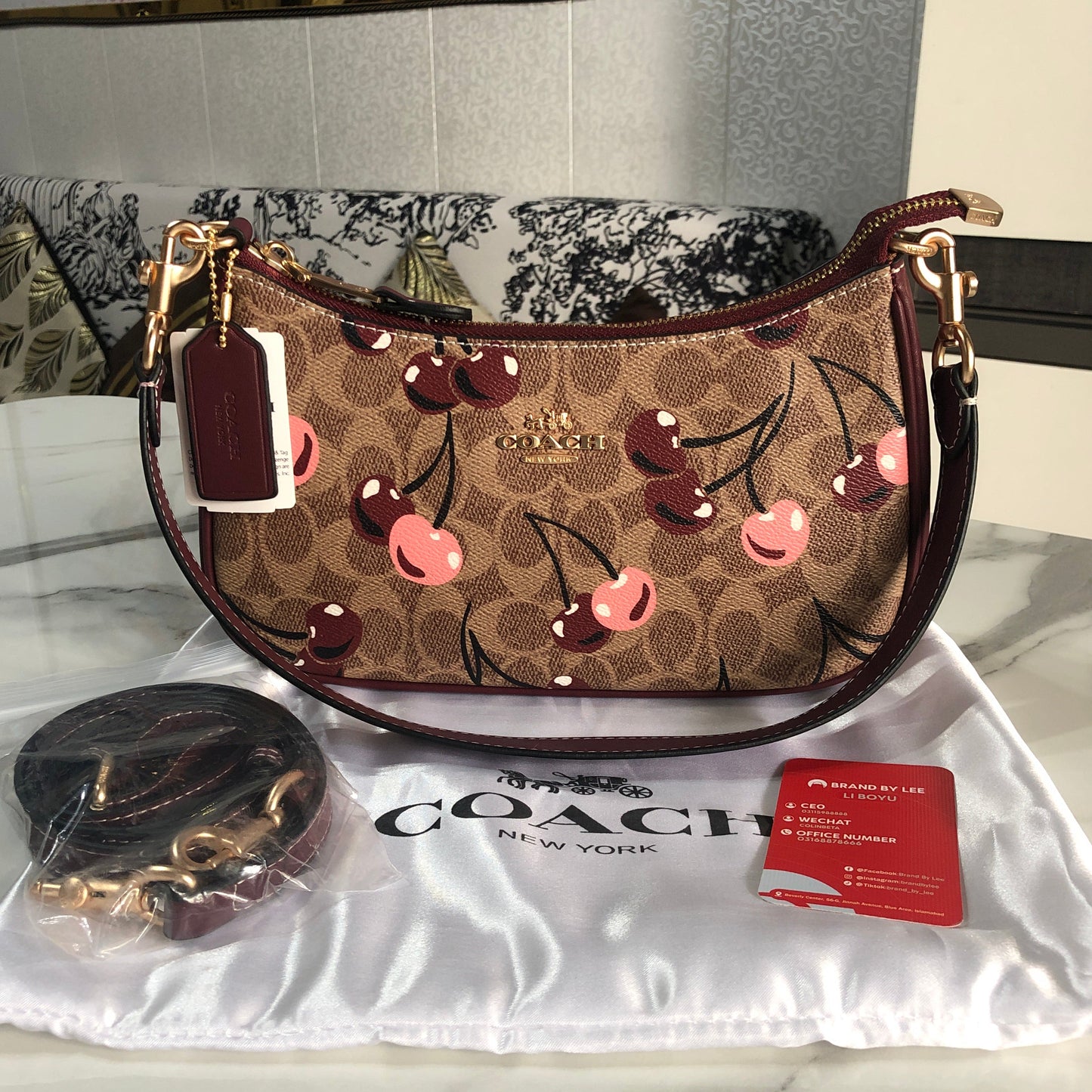 Coach Teri Shoulder Bag in Signature Canvas with Cherry Print