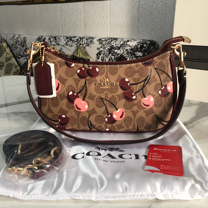 Coach Teri Shoulder Bag in Signature Canvas with Cherry Print