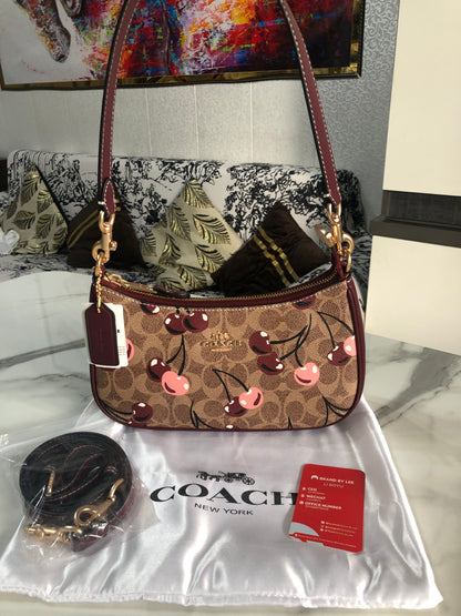 Coach Teri Shoulder Bag in Signature Canvas with Cherry Print