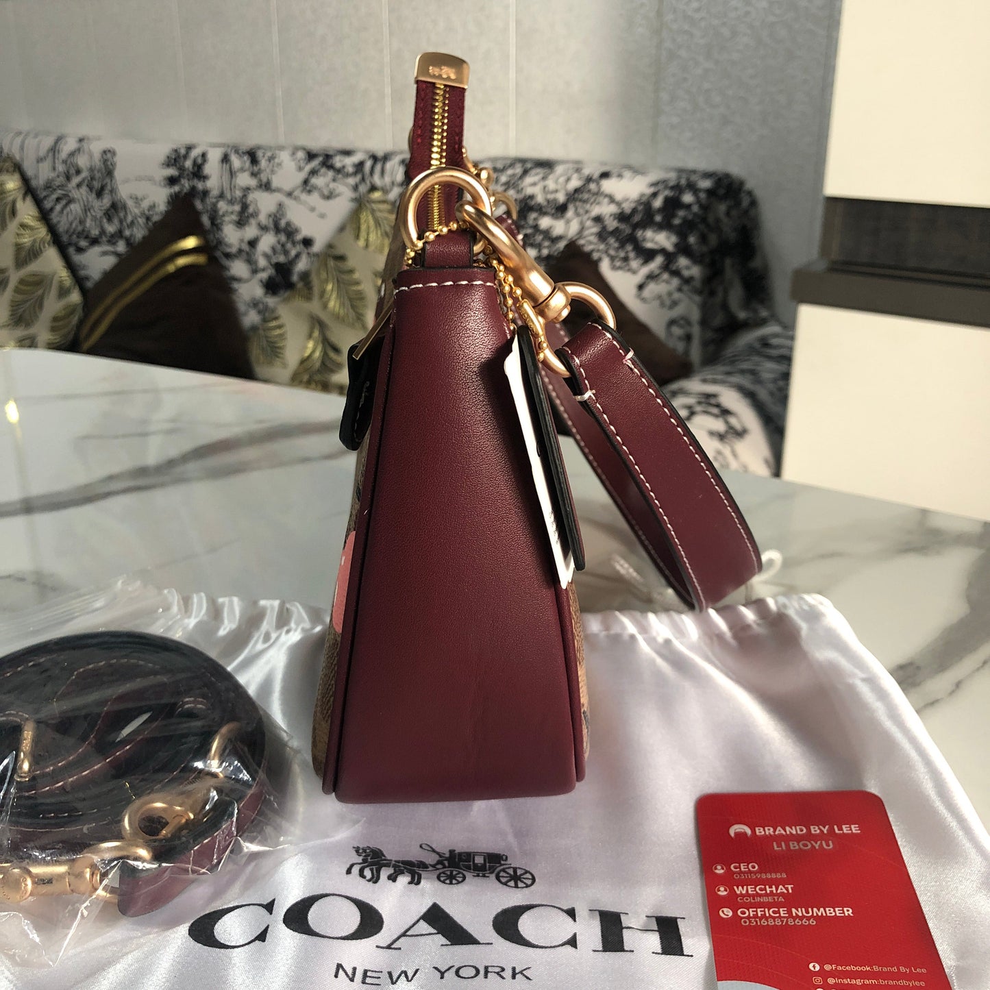 Coach Teri Shoulder Bag in Signature Canvas with Cherry Print