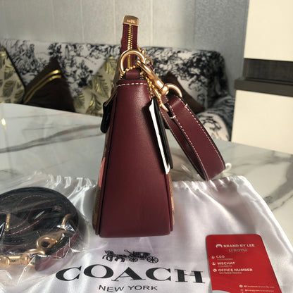 Coach Teri Shoulder Bag in Signature Canvas with Cherry Print